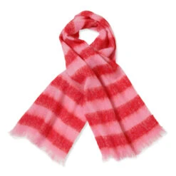 Marimekko Aksana Pink / Red Wool Scarf