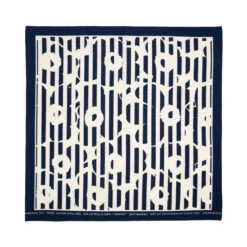 Marimekko Astrilli Tasaraita Navy / White Unikko Scarf -Marimekko Shop marimekko astrilli tasaraita navy white unikko scarf 36