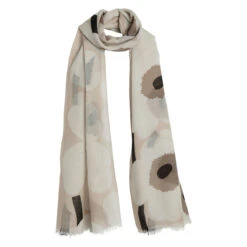 Marimekko Fiore Beige / Black Scarf 5 Marimekko Fiore Beige / Black Scarf -Marimekko Shop marimekko fiore beige black scarf 35