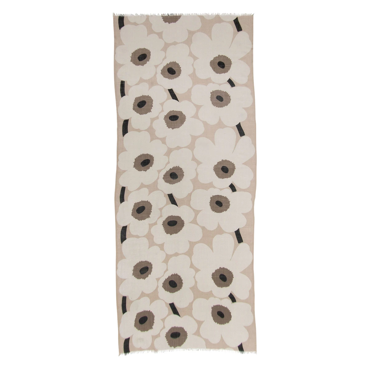 Marimekko Fiore Beige / Black Scarf 2 Marimekko Fiore Beige / Black Scarf - Image 2