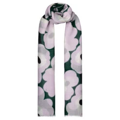 Marimekko Unikko Green / Lilac Fiore Scarf -Marimekko Shop marimekko fiore lilac scarf 22