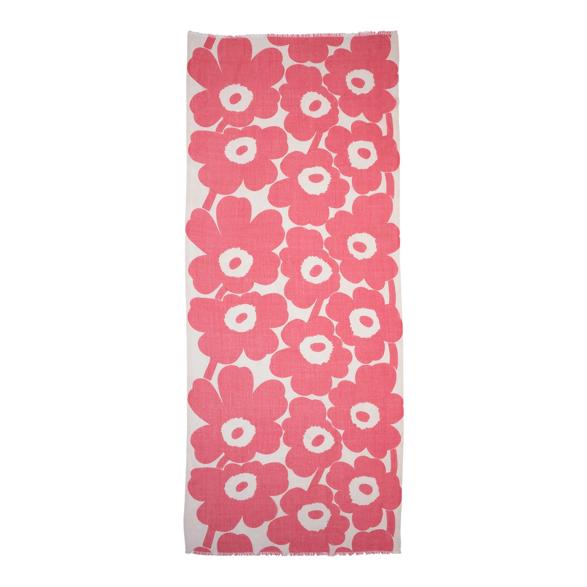Marimekko Fiore Unikko White / Pink Scarf 3 Marimekko Fiore Unikko White / Pink Scarf - Image 3