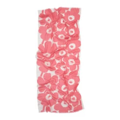 Marimekko Fiore Unikko White / Pink Scarf