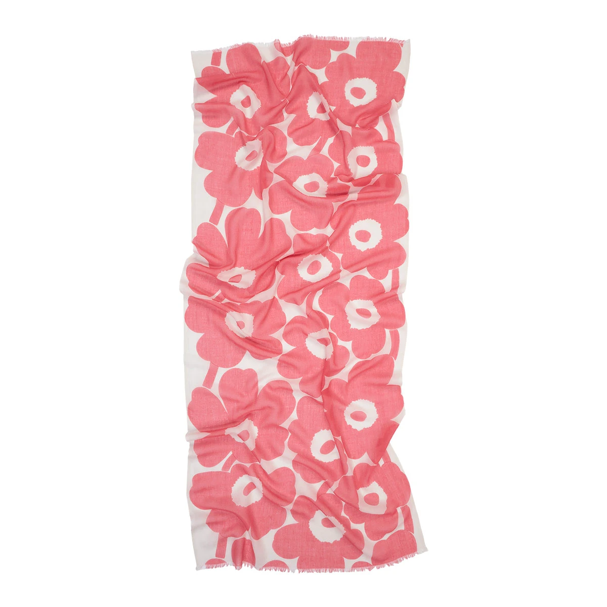 Marimekko Fiore Unikko White / Pink Scarf 1 Marimekko Fiore Unikko White / Pink Scarf