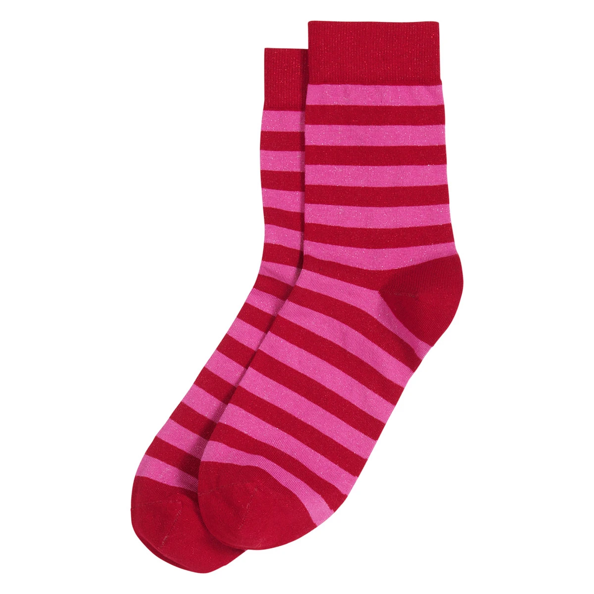 Marimekko Striped Red / Fuchsia Glitter Socks 2 Marimekko Striped Red / Fuchsia Glitter Socks - Image 2