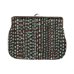 Marimekko Hamppu Brown / Turquoise Large Coin Purse