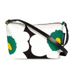 Marimekko Heli Unikko Black / Green Shoulder Bag