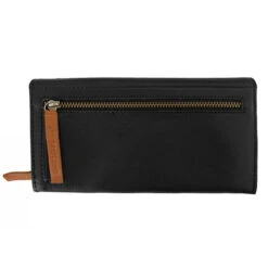 Marimekko Helinä Black/Brown Leather Wallet