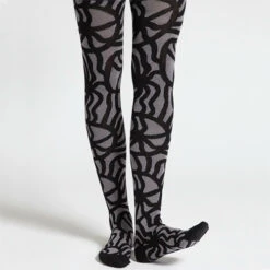 Marimekko Jau Black/Grey Tights