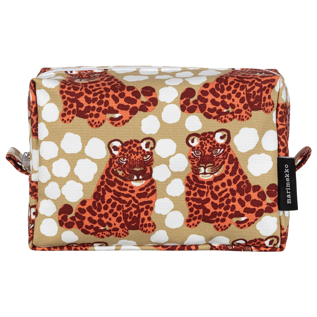 Marimekko Kaksoset Beige / Apricot / Maroon Vilja Cosmetic Bag 4 Marimekko Kaksoset Beige / Apricot / Maroon Vilja Cosmetic Bag - Image 4