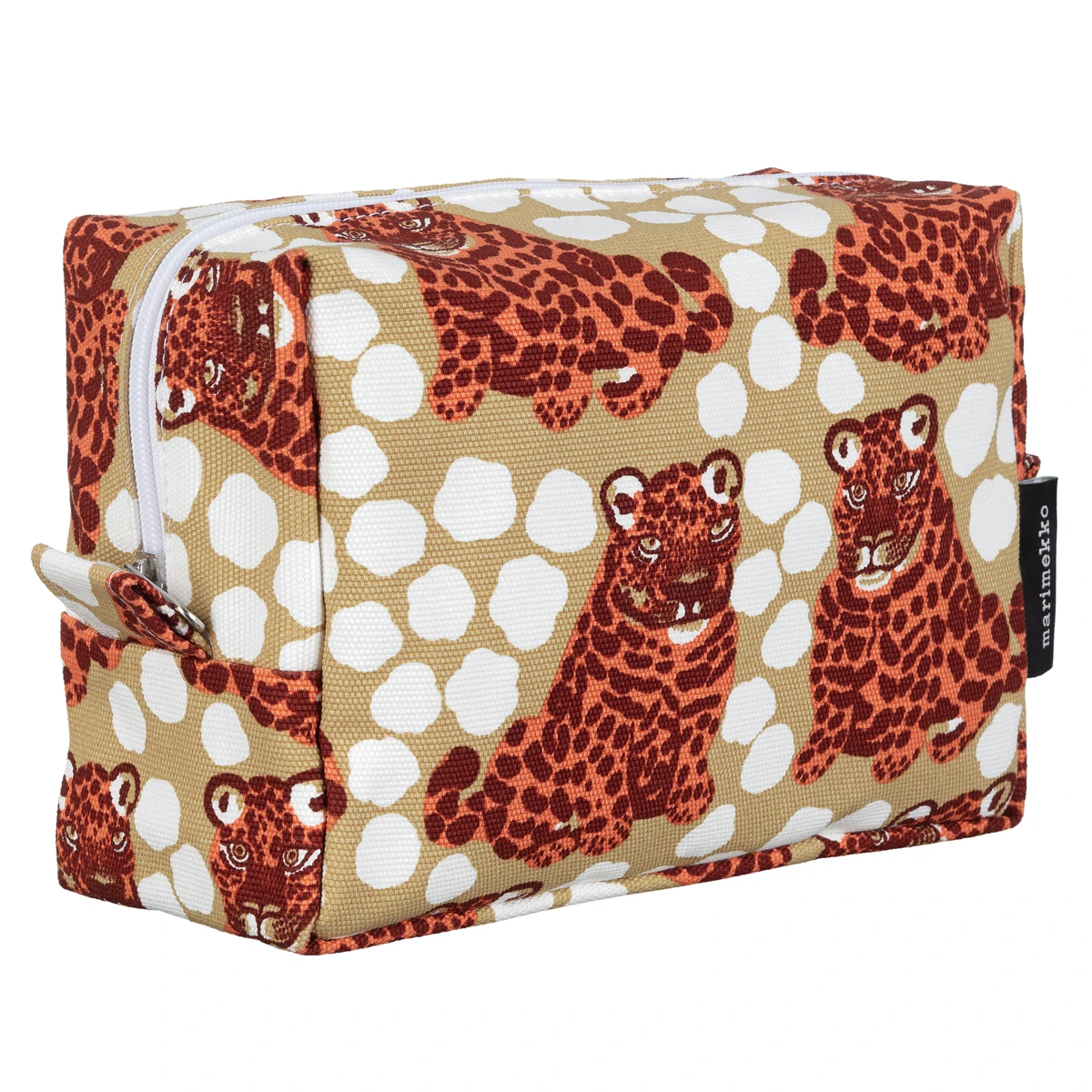 Marimekko Kaksoset Beige / Apricot / Maroon Vilja Cosmetic Bag 3 Marimekko Kaksoset Beige / Apricot / Maroon Vilja Cosmetic Bag - Image 3