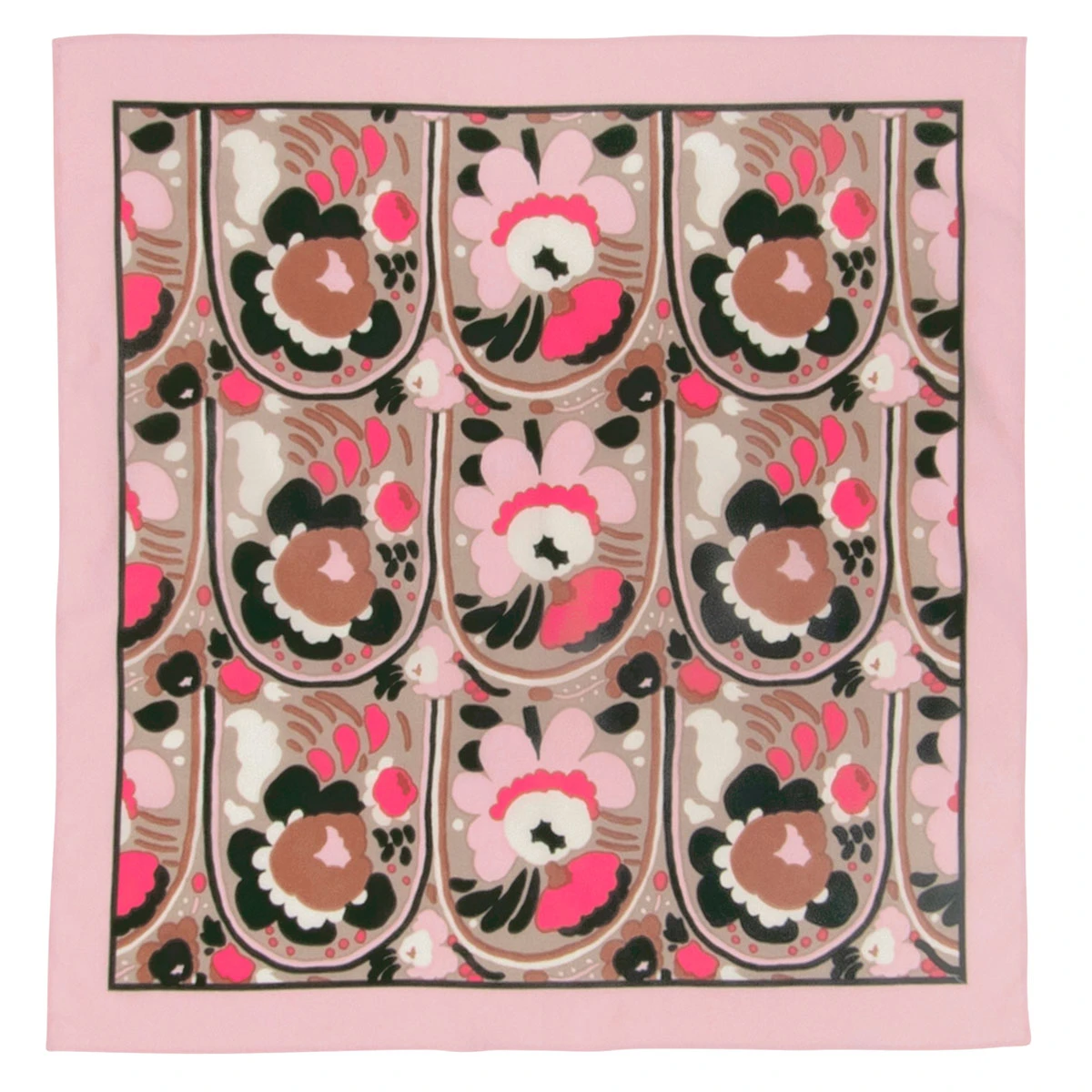 Marimekko Karuselli Pink / Brown Taisa Scarf 2 Marimekko Karuselli Pink / Brown Taisa Scarf - Image 2