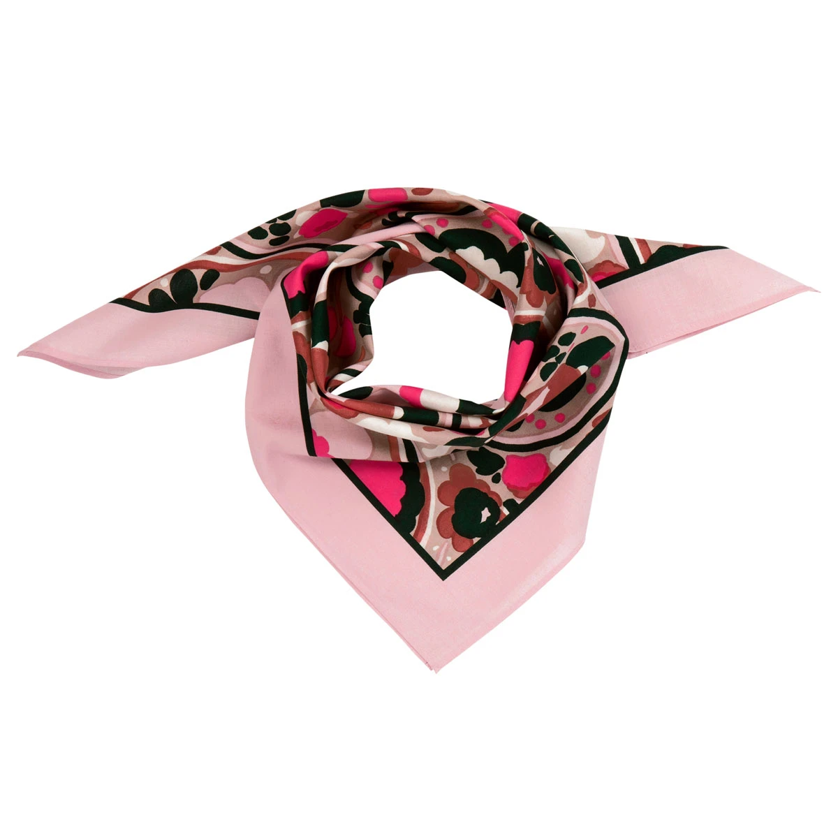 Marimekko Karuselli Pink / Brown Taisa Scarf 1 Marimekko Karuselli Pink / Brown Taisa Scarf