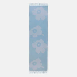 Marimekko Kirkas Juhla Unikko Blue / White Scarf