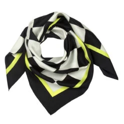 Marimekko Kukko Ja Kana Black / White/ Yellow Scarf