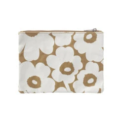 Marimekko Mini Unikko White / Brown Pouch
