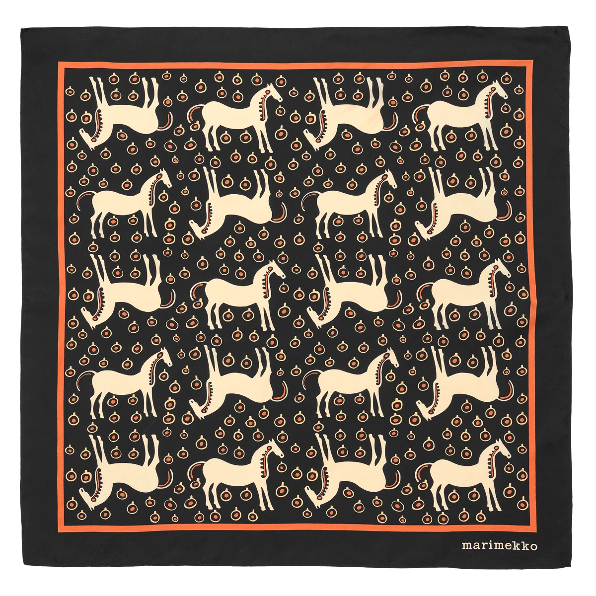 Marimekko Musta Tamma Black / Beige / Peach Josina Scarf 3 Marimekko Musta Tamma Black / Beige / Peach Josina Scarf - Image 3