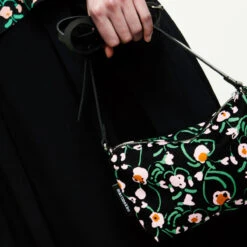 Marimekko Nurmi Black / Pink / Green Heli Bag -Marimekko Shop marimekko nurmi black pink green heli bag 70