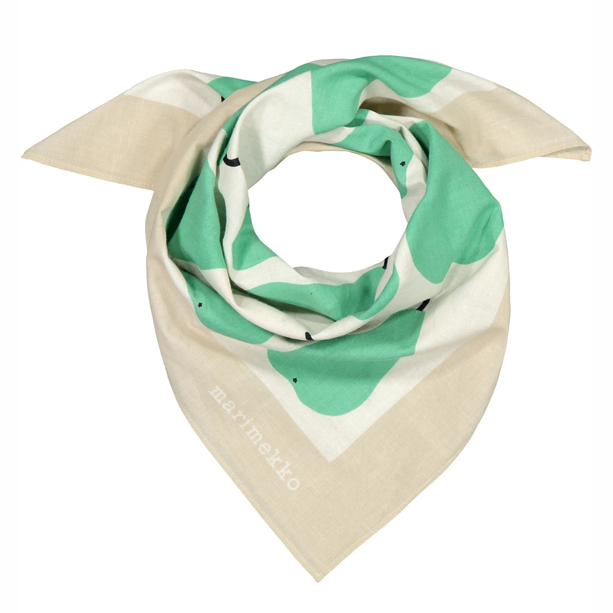 Marimekko Paaryna Beige / Green Astrilli Scarf 2 Marimekko Paaryna Beige / Green Astrilli Scarf - Image 2