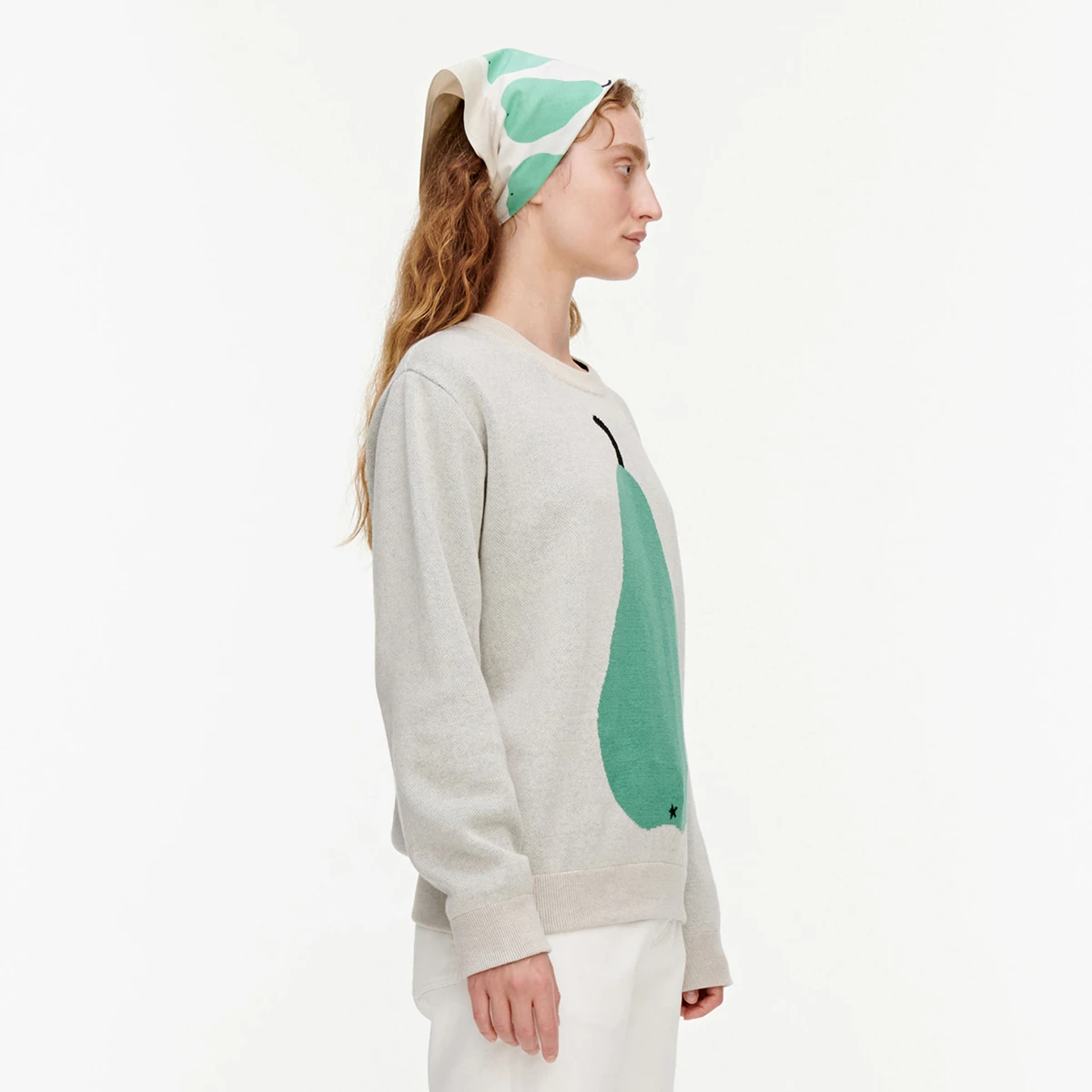 Marimekko Paaryna Beige / Green Astrilli Scarf 1 Marimekko Paaryna Beige / Green Astrilli Scarf