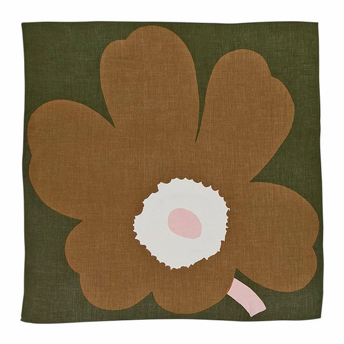 Marimekko Pamba Green / Brown Scarf 2 Marimekko Pamba Green / Brown Scarf - Image 2