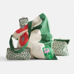 Marimekko Pikkuinen Unikko White / Green Small Coin Purse - Anniversary Edition