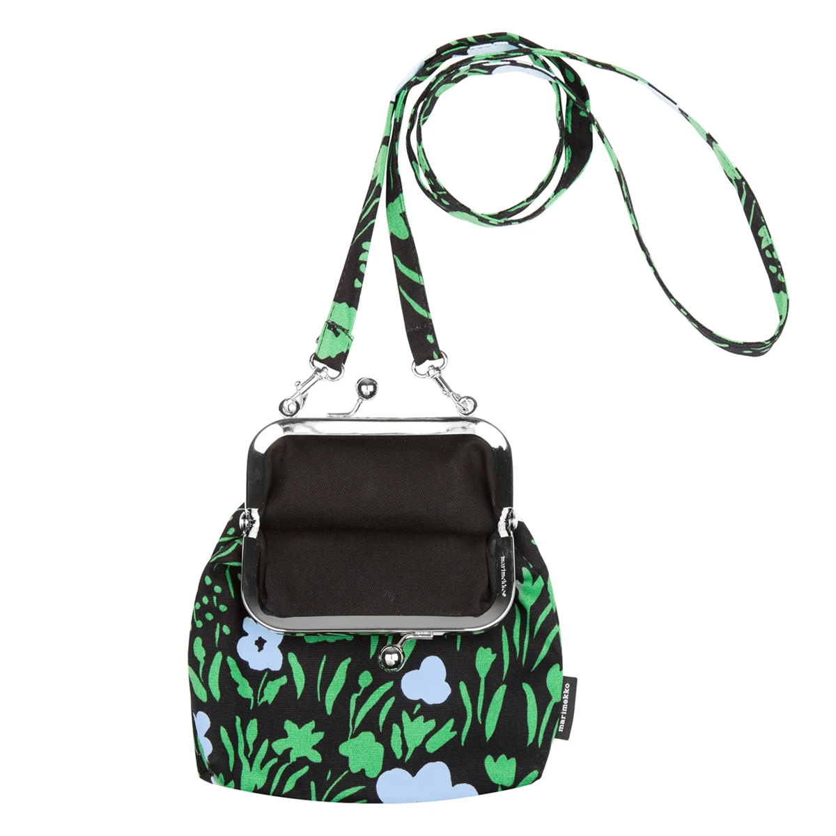 Marimekko Pikkulempi Black / Green / Blue Roosa Purse 3 Marimekko Pikkulempi Black / Green / Blue Roosa Purse - Image 3