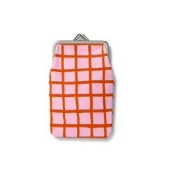 Marimekko Pikkuruutu Pink Midi Tall Coin Purse