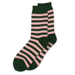 Marimekko Pink / Dark Green Striped Socks