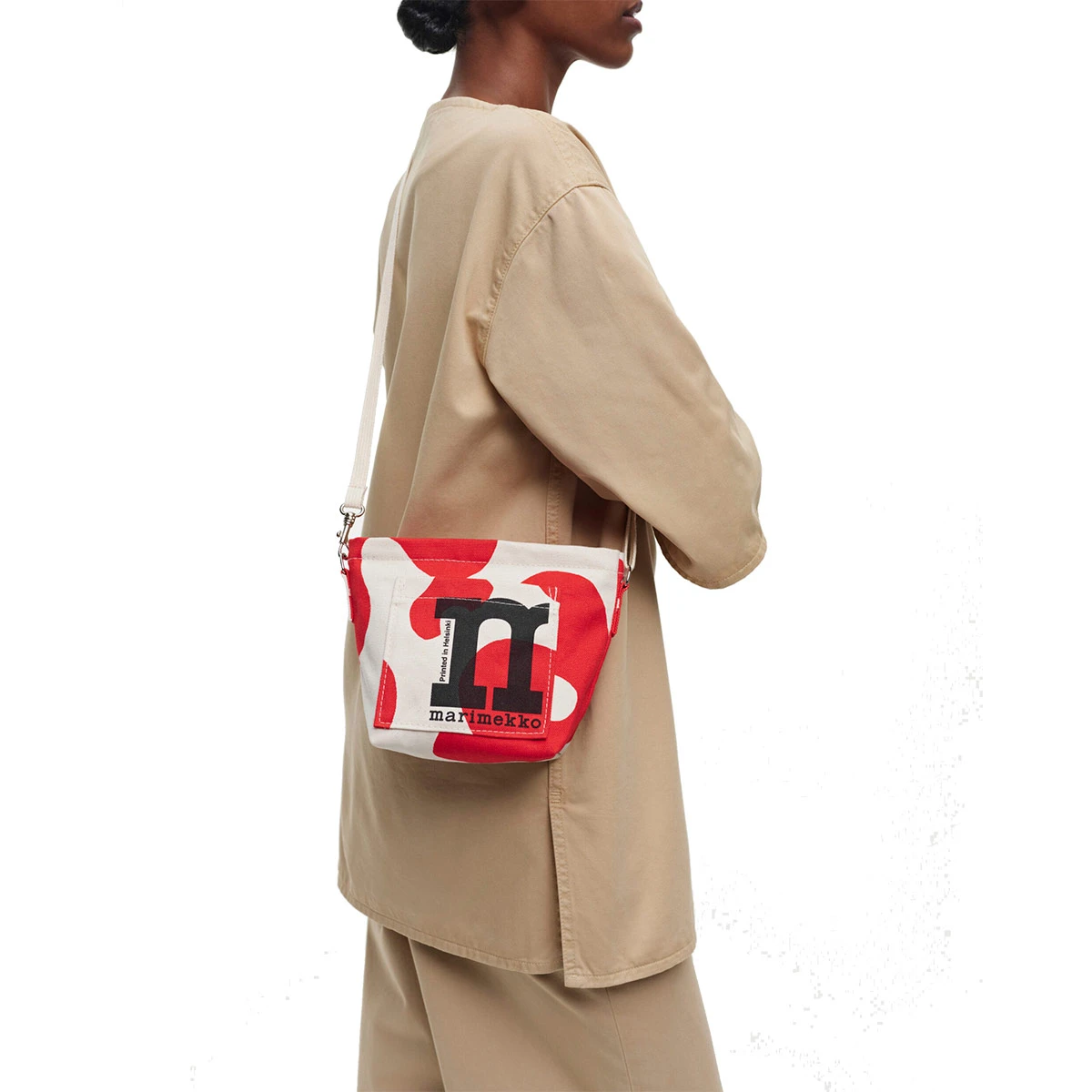 Marimekko Pulloposti Cotton / Red Mini Crossbody Shoulder Bag 2 Marimekko Pulloposti Cotton / Red Mini Crossbody Shoulder Bag - Image 2