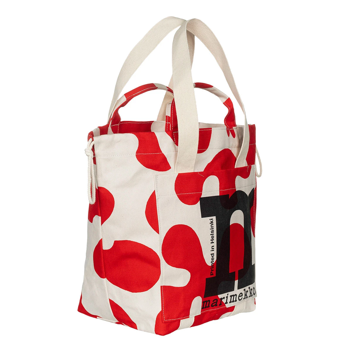 Marimekko Pulloposti Cotton / Red Tote Bag 6 Marimekko Pulloposti Cotton / Red Tote Bag - Image 6