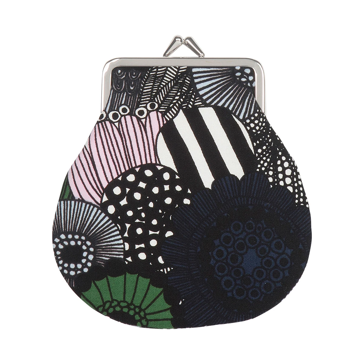 Marimekko Puolikas Kukkaro Siirtolapuuta Black / Green / Pink / Grey Small Coin Purse 2 Marimekko Puolikas Kukkaro Siirtolapuuta Black / Green / Pink / Grey Small Coin Purse - Image 2