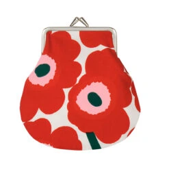 Marimekko Unikko Ivory / Red / Green Coin Purse