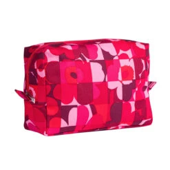 Marimekko Ruutu-Unikko Red/Pink Verso Cosmetic Bag