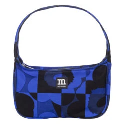 Marimekko Ruutu-Unikko Blue / Black Kaenkukka Bag -Marimekko Shop marimekko ruutu unikko blue black kaenkukka bag 52