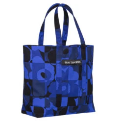 Marimekko Ruutu-Unikko Blue / Black Peruskassi Bag 7 Marimekko Ruutu-Unikko Blue / Black Peruskassi Bag -Marimekko Shop marimekko ruutu unikko blue black peruskassi bag 53