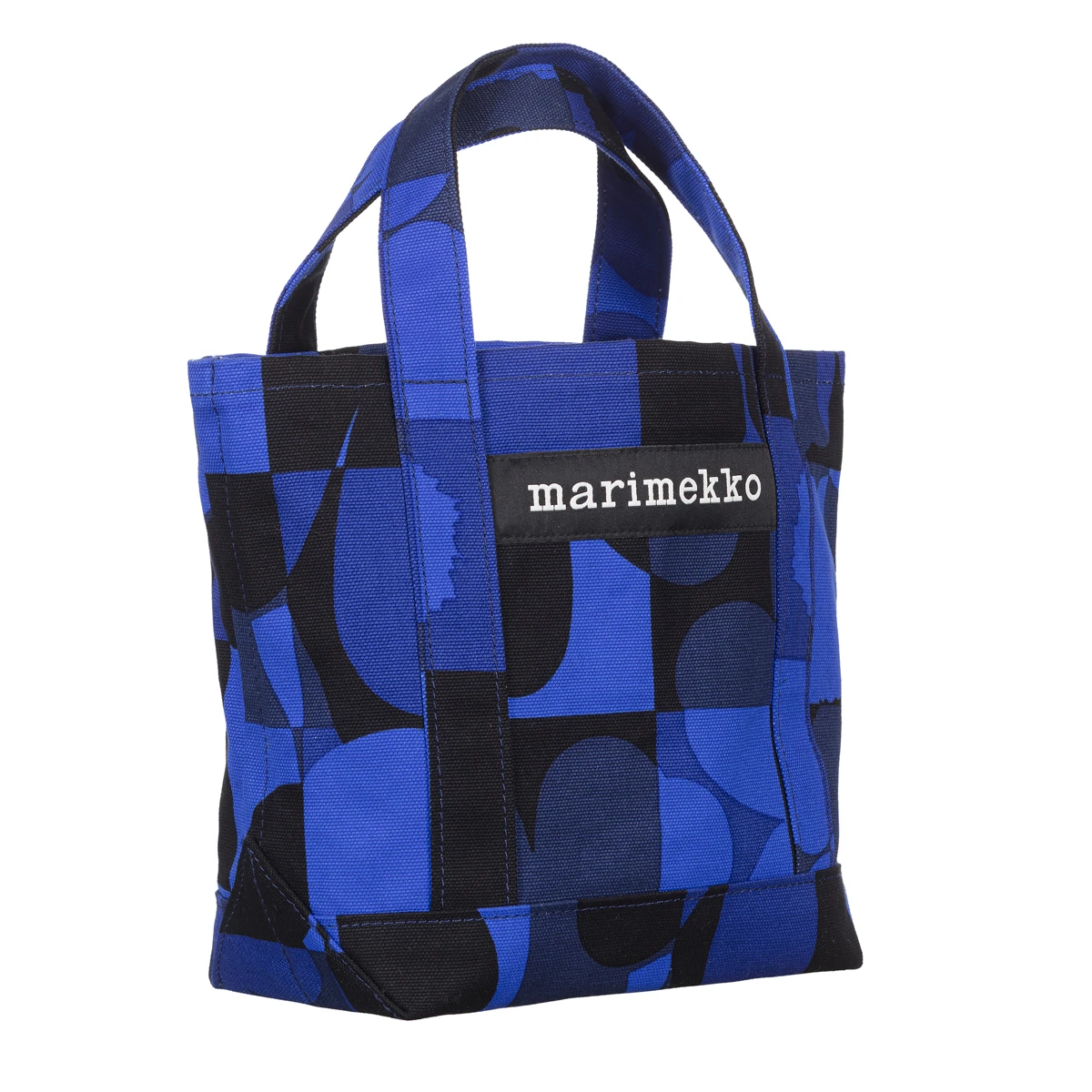 Marimekko Ruutu-Unikko Blue / Black Seidi Bag 2 Marimekko Ruutu-Unikko Blue / Black Seidi Bag - Image 2