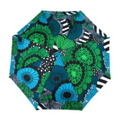 Marimekko Siirtolapuutarha Turquoise/Green Auto Lux Umbrella -Marimekko Shop marimekko siirtolapuutarha turquoise green auto lux umbrella 93