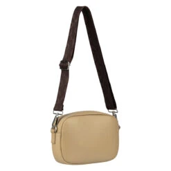 Marimekko Soft Gratha Beige Leather Shoulder Bag W/ Unikko Strap
