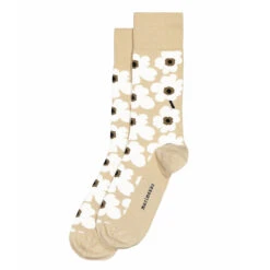 Marimekko Unikko Beige / White / Brown Socks