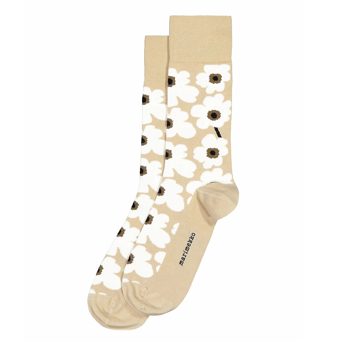 Marimekko Unikko Beige / White / Brown Socks 1 Marimekko Unikko Beige / White / Brown Socks
