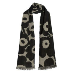 Marimekko Unikko Beige / Black Piiru Scarf