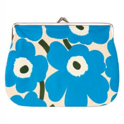 Marimekko Unikko Cream / Blue / Green Large Coin Purse