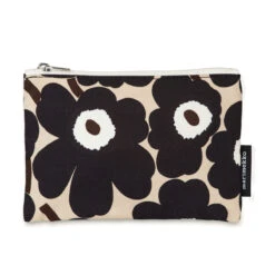 Marimekko Unikko Beige / Charcoal Keksi Zip Pouch
