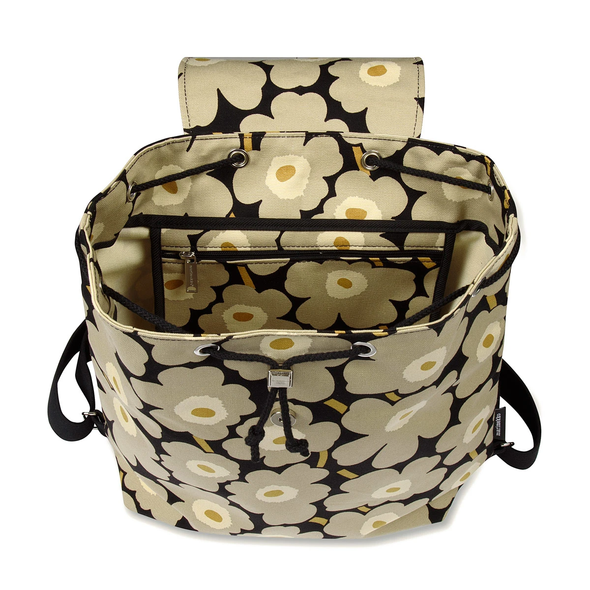 Marimekko Unikko Beige Erika Backpack 1 Marimekko Unikko Beige Erika Backpack