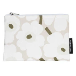 Marimekko Unikko Beige / Green Kaika Zip Pouch