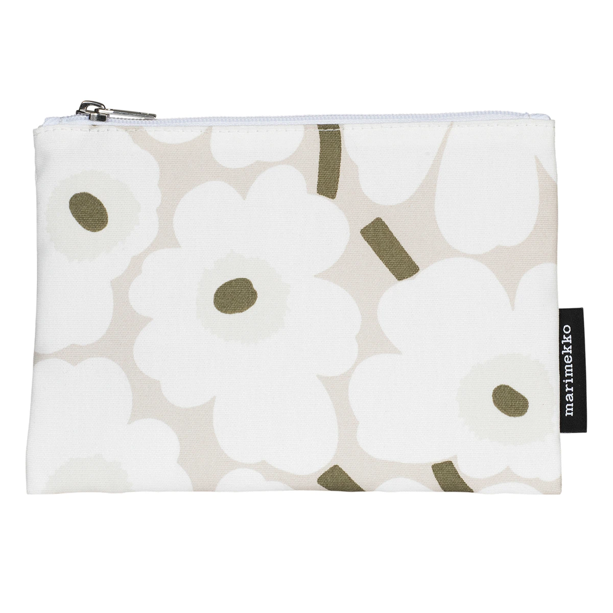 Marimekko Unikko Beige / Green Kaika Zip Pouch 1 Marimekko Unikko Beige / Green Kaika Zip Pouch