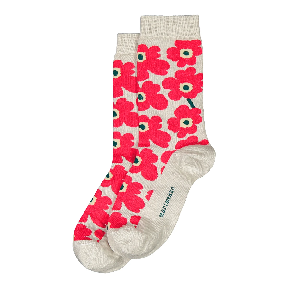 Marimekko Unikko Beige / Pink / Green Socks 1 Marimekko Unikko Beige / Pink / Green Socks