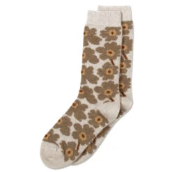 Marimekko Unikko Beige Wool Socks