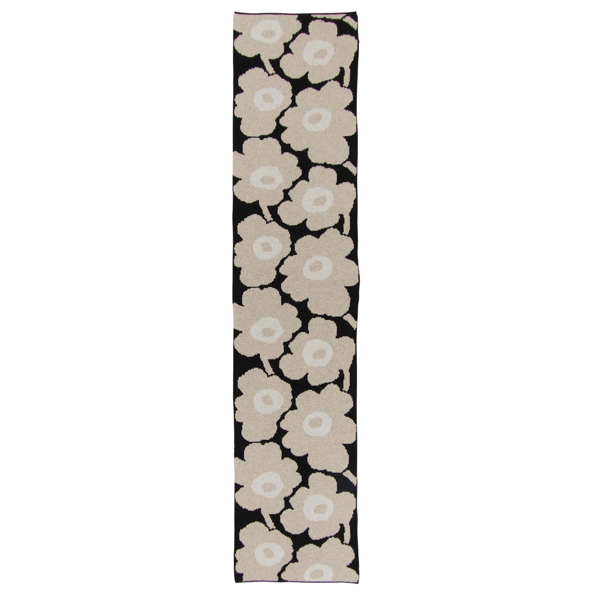 Marimekko Unikko Black / Beige Aulis Scarf 3 Marimekko Unikko Black / Beige Aulis Scarf - Image 3